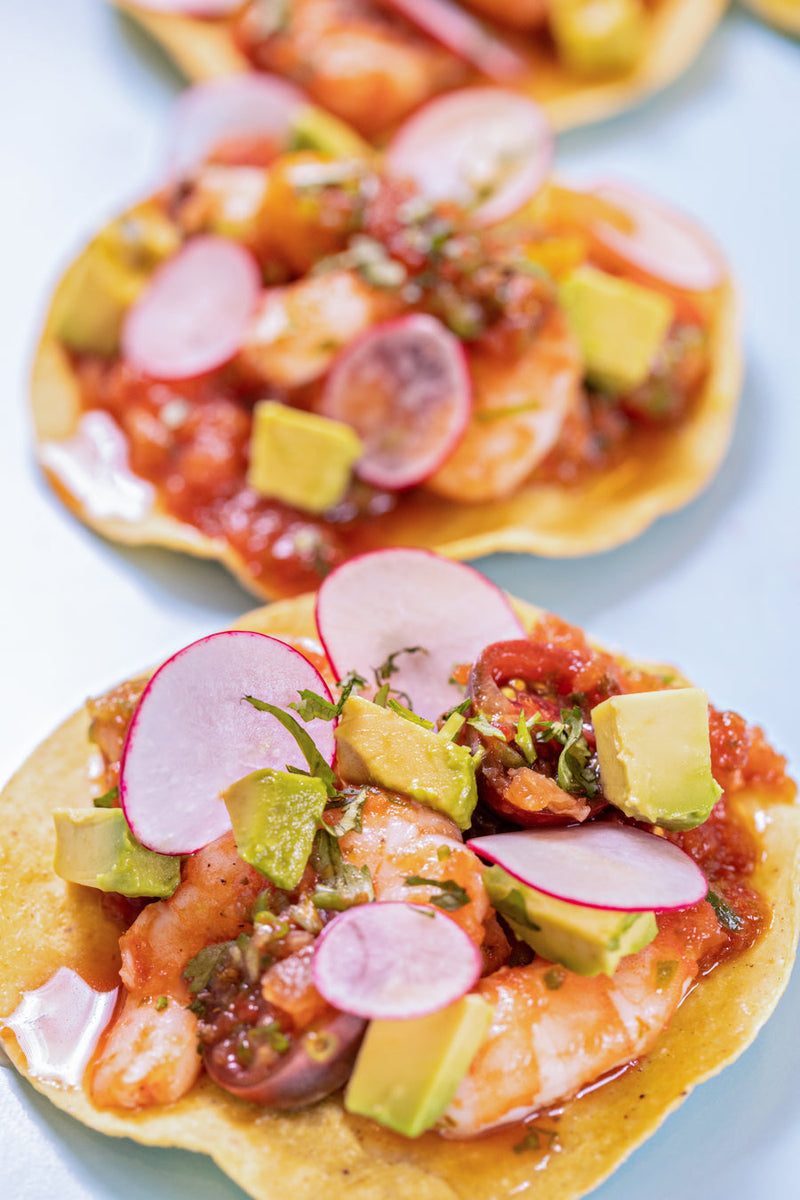 Shrimp Tostadas with Citrus & Avocado – Saucy Gourmet