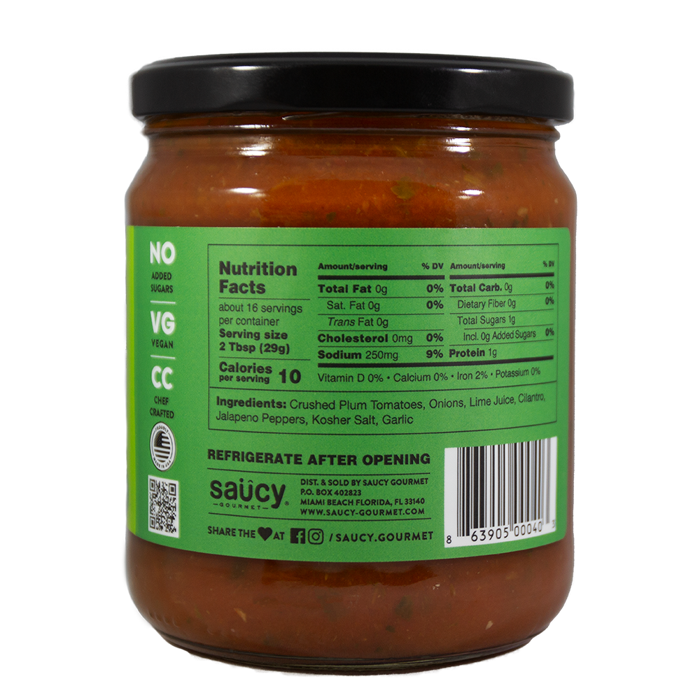 salsa nutrition bpc 157 Salsas Siete Roja Mild Casera Style