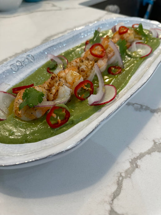 SHRIMP CULICHI with SAUCY SALSA VERDE
